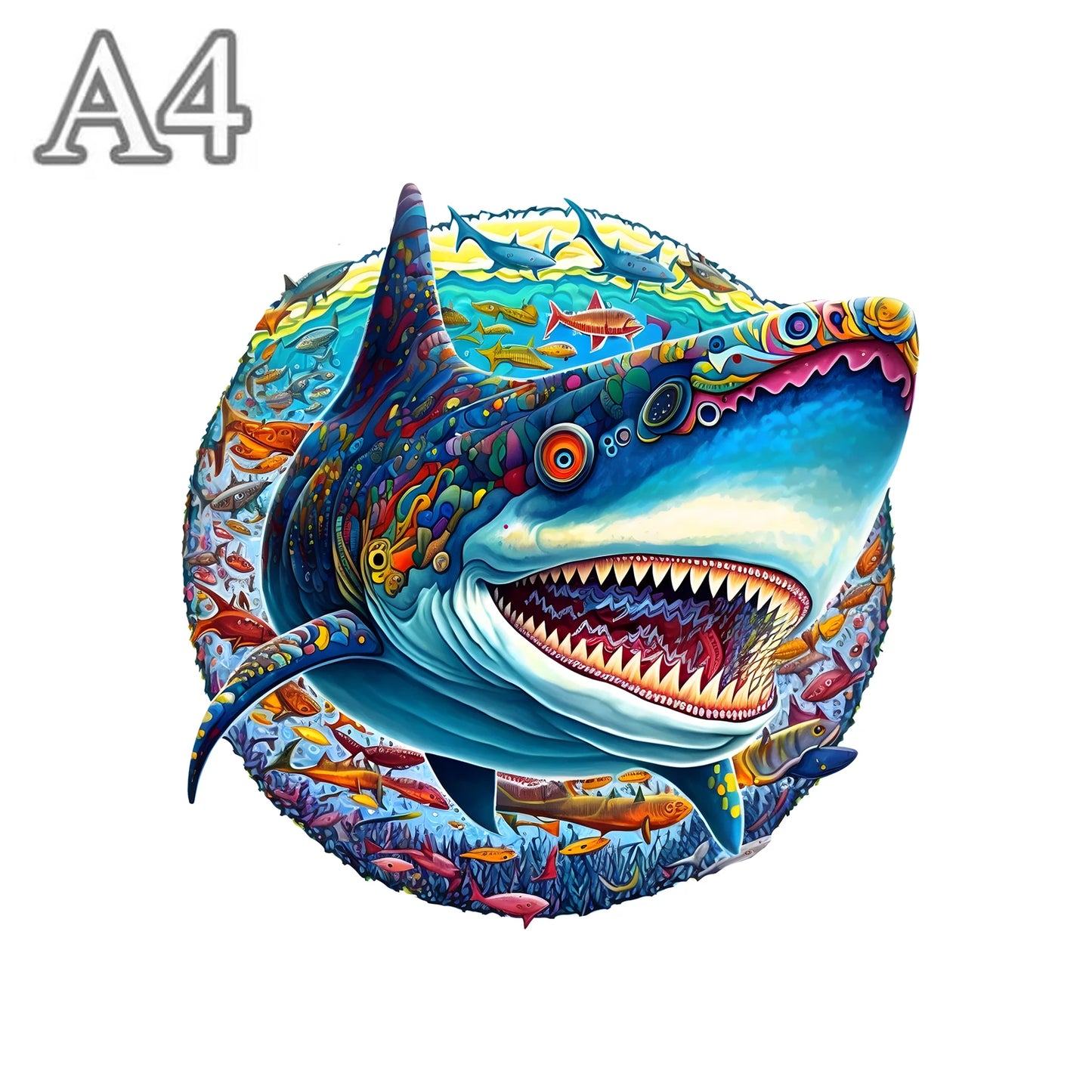 Hai-Holzpuzzle – Dynamisches Tierpuzzle