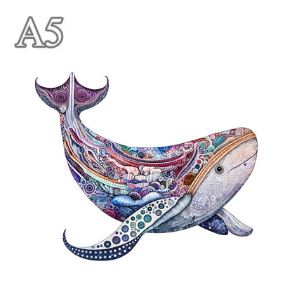 Süßes Wal-Holzpuzzle – Entspannung mit unregelmäßigen Formen