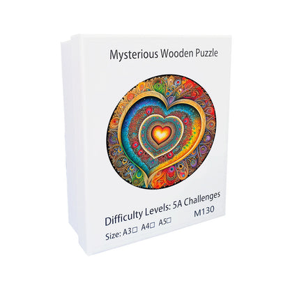 Herz-Liebe-Holzpuzzle – Romantisches Geometriepuzzle