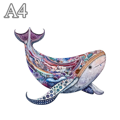 Süßes Wal-Holzpuzzle – Entspannung mit unregelmäßigen Formen