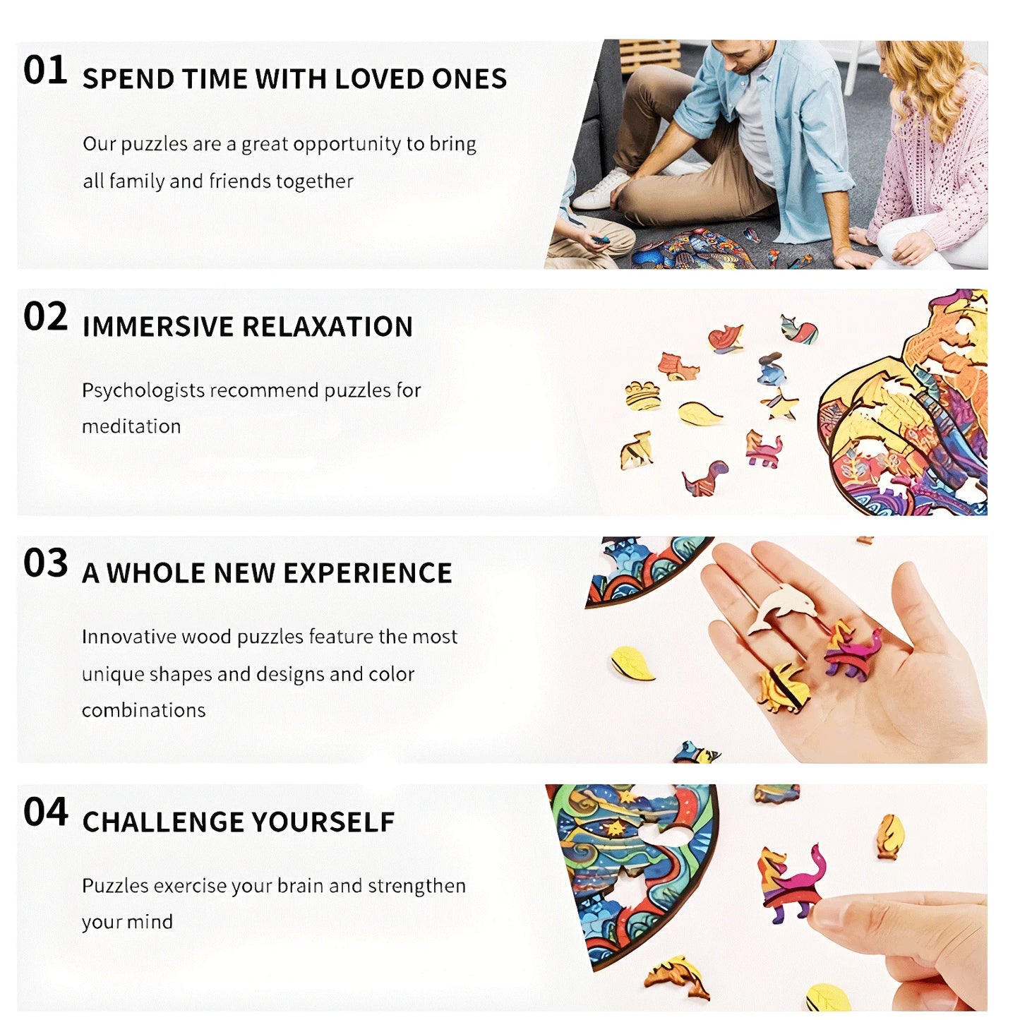 Süßes Welpen-Holzpuzzle – Niedliches Tierpuzzle