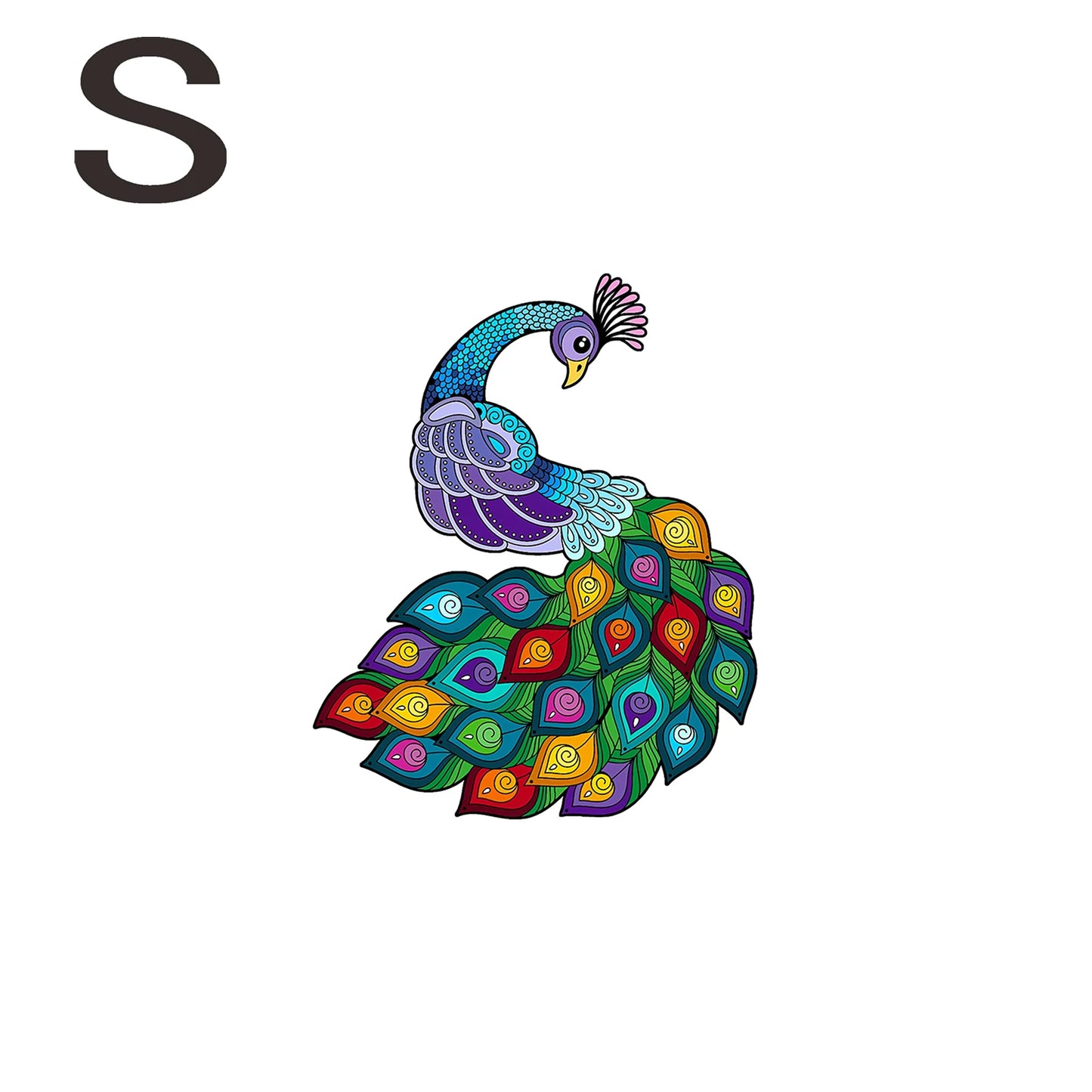 Bunter Pfau-Holzpuzzle – Lebendiges Tierpuzzle