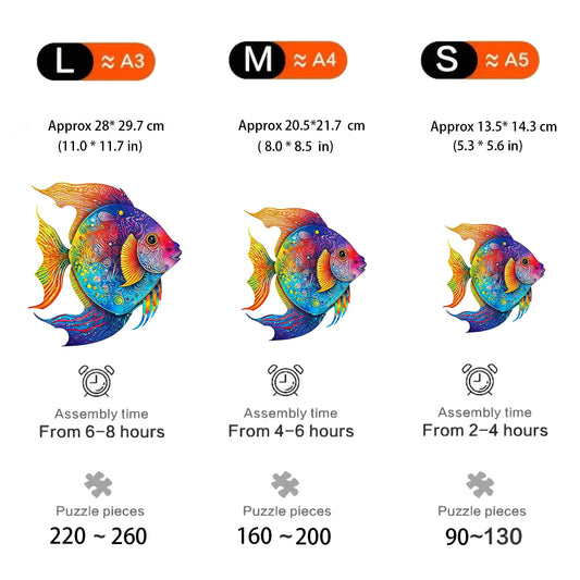 Bunter Fisch-Holzpuzzle – Lebendiges Meerespuzzle