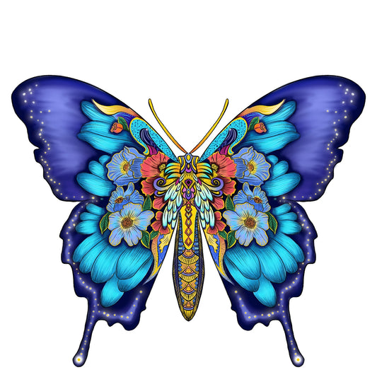 Schmetterling-Holzpuzzle – 3D-Naturdeko