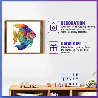 Bunter Fisch-Holzpuzzle – Lebendiges Meerespuzzle
