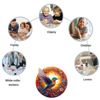 Mysteriöser Rundvogel-Holzpuzzle – Einzigartiges Spiel