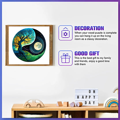 Großes Baum-Holzpuzzle – Waldmotiv für Gehirntraining
