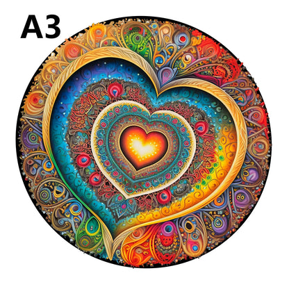 Herz-Liebe-Holzpuzzle – Romantisches Geometriepuzzle