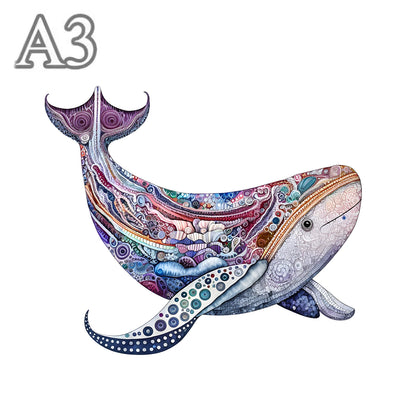 Süßes Wal-Holzpuzzle – Entspannung mit unregelmäßigen Formen