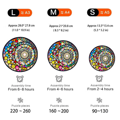 Bunter Kreis-Holzpuzzle – Geometrische Entspannung
