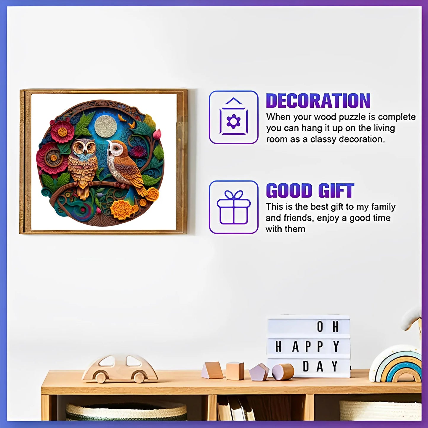 Eulen-Holzpuzzle – Weisheit im Tierdesign