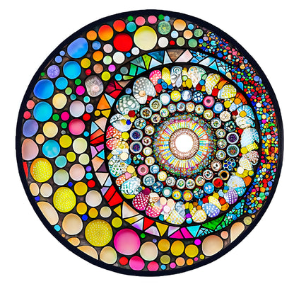 Bunter Kreis-Holzpuzzle – Geometrische Entspannung