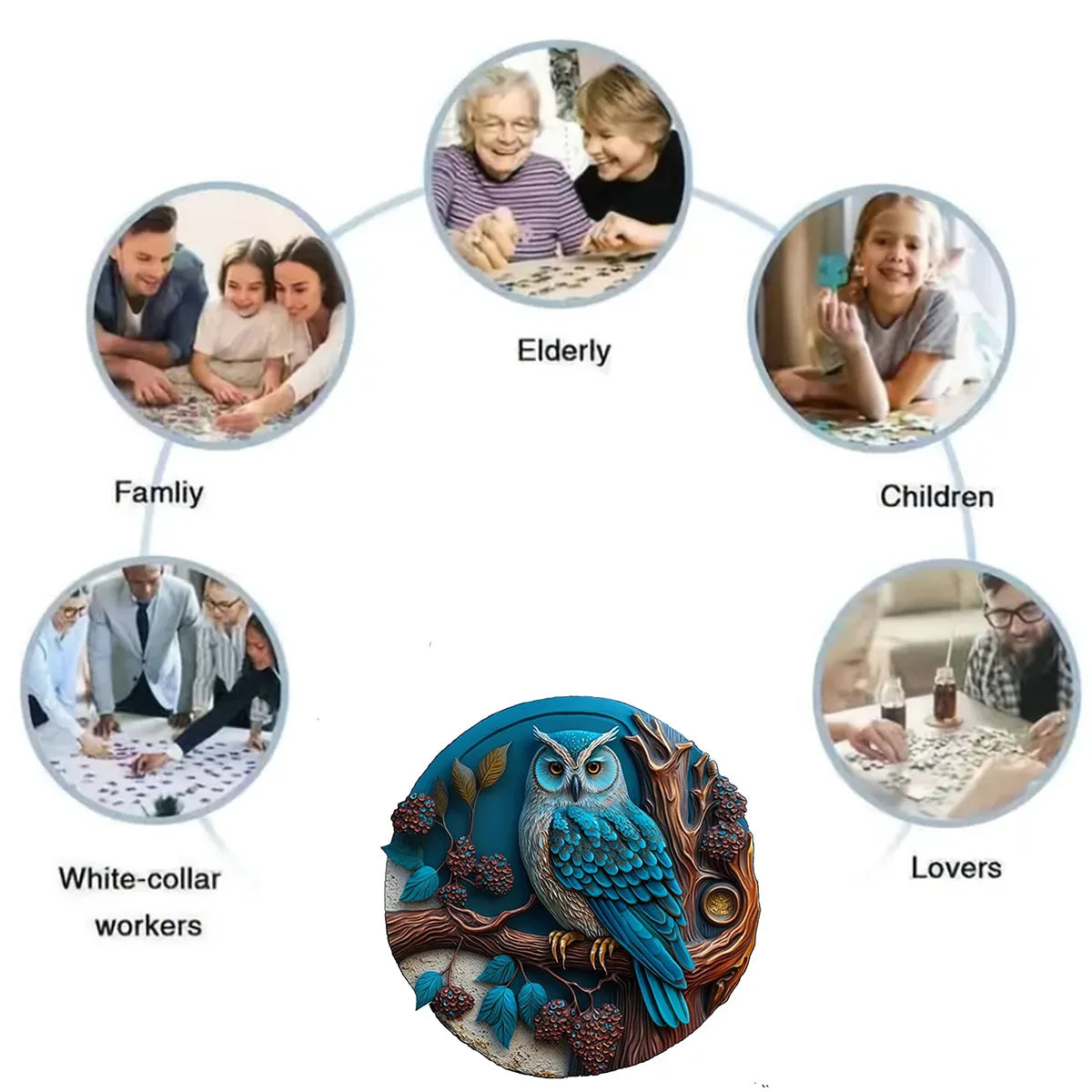 Raffinierter Vogel-Holzpuzzle – 3D-Kunstgeschenk